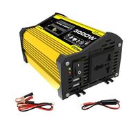 convertisseur de Puissance Onduleur Intelligent 12 V vers 220 V/110 V Transformateur De Tension pour Voiture 4000 W Écran LCD Affichage LED De La Tension(Jaune,Q1 12V to 220V)