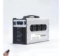 convertisseur de Puissance Onduleur Sinusoïdal Pur 3000W 5000W 6000W Convertisseur Puissance 12V/24V/48V vers 120V Onduleur Solaire pour Voiture Hors Réseau Portable(3000w Remote,12V)