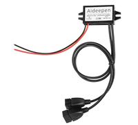 Convertisseur de Tension DC-DC 12 V à 5 V 3 A 15 W, Régulateur de Tension Aideepen Convertisseur Abaisseur 8-20 V avec Deux Ports USB