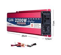 Convertisseur de Tension, Onduleur à onde sinusoïdale pure 1600W 2200W 3000W Onduleur à onde sinusoïdale pure 12V 220/110 Convertisseur de tension 60hz Unité d'alimentation sans interruption(2200W,24V