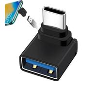 Convertisseur de type C - Plug USB angle, adaptateur de port réversible | Connecteur de câble de données de rapide, prise de convertisseur de charge compacte, pièce jointe des femmes USB ave
