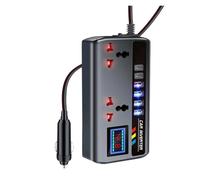 Convertisseur De Voiture 12 V/24 V vers CA 9 Ports, Chargeur Rapide for Automobile, Onduleur, 3 USB OC3.0 PD, 2 Type-C, Adaptateur Secteur Large Gamme d'applications