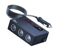 Convertisseur d'énergie puissant de 360 W pour voitures, camions, bateaux avec 3 prises et câble de 2 m