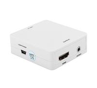 Convertisseur D'extracteur Audio, Convertisseur de Décodeur de Séparateur Audio Multifonction ABS HDMI vers HDMI pour Système Audio TV avec une Sortie HDMI et une Sortie Audio Analogique R / L(blanc)