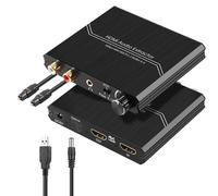 Convertisseur D'extraction Audio HDMI 2.0, 4K 60Hz HDMI vers HDMI + Toslink Optique SPDIF + Sortie Audio R/L 3,5 Mm avec Contrôle du Volume YUV ARC HDR10 (AY114) pour