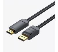Vention ? Câble 4k Vidéo/Audio Pour Affichage Displayport Vers Hdmi Compatible 4k * 2k 30hz, Full Hd Pour Pc, Tv, Écran.. - Noir