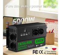 Convertisseur d'ondes sinusoïdales pures 5000W-6000W, DC 12V vers AC 220V 50Hz, 4 prises EU, affichage numérique et ventilateur de refroidissement pour voiture 2500W