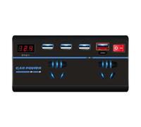 Convertisseur D'onduleur De Puissance Automobile - Onduleur DC 12V 24V, Chargeur D'adaptateur AC 200W | Type C Dispositif De Port De Charge USB, Alimentation Électrique De Batterie De Véhicule Portabl