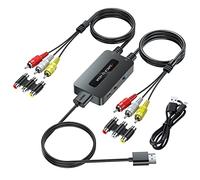 Convertisseur double port RCA vers HDMI - Rapport d'aspect 4:3 et 16:9 Commutateur de sortie, deux ports CVBS composite AV vers HDMI pour appareils avec sortie RCA à afficher sur les téléviseurs HD