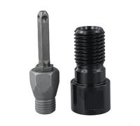 Convertisseur fileté pour couronnes de forage M22 vers 1-1/4-7 avec tête de conversion en chrome pour carotteuses perceuses professionnelles 85 mm Gris Noir (B)