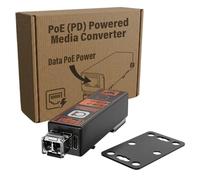 Convertisseur Gigabit Ethernet vers fibre optique compact alimenté par PoE PD, alimentation USB-C, double fibre multimode LC 850 nm, 550 m, fente SFP 1G, montage mural et rail DIN, boîtier en métal