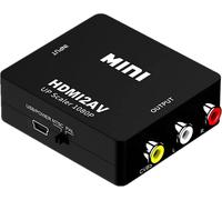 Convertisseur HDMI vers AV,1080P3RCA Convertisseur Vidéo/Audio Composite Prenant en Charge PAL/NTSC avec Câble d'alimentation USB Adaptateur de commutateur de détartreur