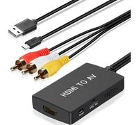 Convertisseur HDMI vers RCA, adaptateur HDMI vers RCA composite vidéo audio HDMI vers Cinch, prend en charge PAL/NTSC pour TV DVD PS2 PS3 VHS Wii