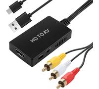Convertisseur Hdmi Vers Rca Av Vers Hdmi Convertisseur Composite Vers Hdmi Pour Ps2 Ps3 Wii Xbox Vhs Dvd Prend En Charge Pal/Ntsc 1080P Sortie Hdmi Vers Av Convertisseur Avec Câble Rca