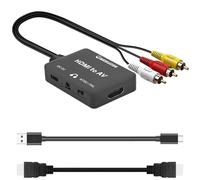 Convertisseur HDMI vers RCA avec port casque audio 3,5 mm, adaptateur HDMI vers AV pour anciens téléviseurs, prend en charge PAL/NTSC, compatible avec divers Streaming Stick, Fire TV Stick, Chromecast