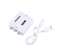 Convertisseur HDMI vers RCA, HD 1080p numérique HDMI vers RCA Vidéo Composite Audio AV CVBS Adaptateur Convertisseur avec câble de Chargement USB pour TV, magnétoscope VHS, enregistreur DVD(Blanc)