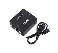 Convertisseur HDMI vers RCA, HD 1080p numérique HDMI vers Vidéo Composite Audio AV CVBS Adaptateur Convertisseur avec câble de Chargement USB pour TV, magnétoscope VHS, enregistreur DVD(Noir)