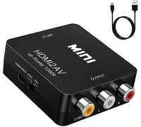 Convertisseur Hdmi Vers Rca, Hdmi Vers Av 3 Rca Cvbs Composite Adaptateur Convertisseur Vidéo Et Audio De Signal Mini 1080P Avec Câble De Charge Usb Pour Pc/Xb0X/Ps4/Ps3/Tv/Vhs/Dvd/Blu Ray[Z333]