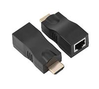 Convertisseur HDMI vers RJ45, prolongateur de câble Unique sans Perte 30M, Adaptateur de Conversion HDMI vers RJ45 4k * 2k, Prend en Charge HDMI1.4 3D 1080P, Plug and Play, Transmission Stable