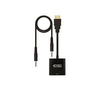 Convertisseur HDMI vers SVGA+audio - HDMI A/M-SVGA/H+Jack 3.5/H - 10cm+1.0m - Couleur Noir