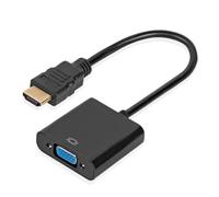 Convertisseur HDMI vers VGA 1080p, Adaptateur HDMI Mâle vers VGA Femelle avec Audio et Micro Câble USB pour Pc Tv Box