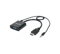 Convertisseur HDMI vers VGA - MANHATTAN - 1920x1080 - Noir - Installation facile - 1xHDMI 1xVGA