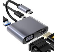 Convertisseur iLike HD5 4en1 USB-C vers Hdmi 4K 30Hz / Moniteur VGA / USB 3.0 / USB-C PD 100W