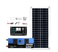 Convertisseur Kit Complet Système Solaire Hors Réseau 8000W Contrôleur 100A Panneau 200W pour Maison/Camping Sauvegarde Onduleur Dual12V/24V À 110V/220V Onduleur