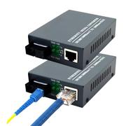 Convertisseur monomode Gigabit,Convertisseur de fibre optique monomode | Convertisseur monomode Gigabit Fast Ethernet - Module émetteur-récepteur LC, convertisseur de média fibre pour t