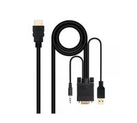 Convertisseur Nanocable HDMI vers VGA-Jack-UBS, 1,8 m