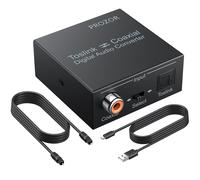 Convertisseur Numérique Coaxial à Optique SPDIF Toslink Convertisseur Audio Numérique Support DTS/Dolby-AC3 Répartiteur Audio Numérique Bidirectionnel 192KHz avec Câble Optique