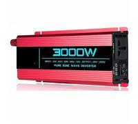 Convertisseur Onduleur À Onde Sinusoïdale 12V DC À 220V/110V AC, 1000W 1600W 3000W 4000W 5000W 6000W pour Installation Solaire Voiture(3000W 12V 110V)