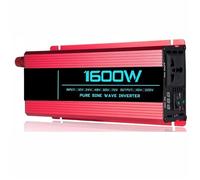 Convertisseur Onduleur À Onde Sinusoïdale 12V DC À 220V/110V AC, 1000W 1600W 3000W 4000W 5000W 6000W pour Installation Solaire Voiture(1600W 12V 220V)