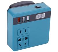 Convertisseur Onduleur Batterie pour Outil Électrique 120 W 18 V-21 V CC vers 220 V CA Transformateur Intelligent Multifonction pour Usage Domestique Power Inverter(Bleu)