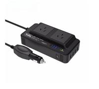 Convertisseur Onduleur Portable 12v À 220v avec 4 Ports USB Chargeur Allume-Cigare Adaptateur Secteur(AU Plug)