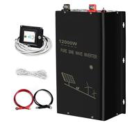 Convertisseur Onduleur Puissance Onduleur Solaire À Onde Sinusoïdale 12000W Convertisseur en Phase Divisée Batterie d'alimentation 24V/36V/48V/96V DC À 110/220V 120/240V AC(110V,120V 240V,Europe)