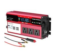 Convertisseur Onduleur Puissance Pointe 2000W DC 12V À AC 220V 230V Transformateur avec 4 Prises USB 2 Affichage LED Allume-Cigare Voiture RV Onduleur