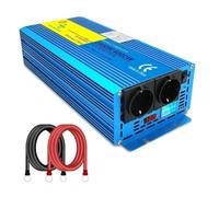Convertisseur Onduleur Sinusoïdal Pur 2000 W/4000 W DC 12 V/24 V vers AC 220 V/230 V Convertisseur Tension Énergie Solaire Affichage Numérique LED Prise UE(12V,220-240V 60Hz)
