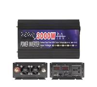 Convertisseur Onduleur Sinusoïdal Pur 3000W/4000W Convertisseur Tension DC 12V/24V vers AC 220V 50Hz/60Hz pour Batterie Externe Transformateur Solaire Voiture(12V,3000W B)