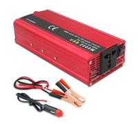 Convertisseur Onduleur Universel DC 12V 220V vers AC 220V Convertisseur 1500 W/2000 W/2600 W Prise USB Universelle Affichage LED Transformateur Solaire(2000W 12V Red)