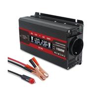 Convertisseur Onduleur Voiture 12 V CC vers 220 V CA Prise UE Convertisseur Tension Écran LCD 1500W 2000W 2600W Onduleur(1500W Black)