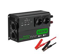 Convertisseur onduleur Voiture 4000W/5000W Onduleur Onde Sinusoïdale pour Convertisseur Haute Puissance Adaptateur Conversion Tension Prise UE(12V6000W220VEU-black)