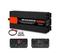 Convertisseur onduleur Voiture Double Prise 4000W 5000W 6000W Convertisseur Tension 12V 24V 48V DC À AC 220V 50Hz 60Hz Onduleur Solaire Sinusoïdale(6000W (Rated 3000W),48V (40V-60V),220V 60Hz)