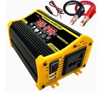 Convertisseur Onduleurs Puissance Portables pour Voiture 12 Volts DC À 110/220 Volts Transformateur 4000W Onde Sinusoïdale Modifiée Double Affichage USB(D DC12VoltxToxAC220Vol)