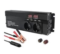 Convertisseur Ondulr De Voiture 2600W Alimentation DC 12V/24V vers AC 220V Affichage LED Convertissr 4 B Chargr Transformatr Prise/Universelle(24V Black)