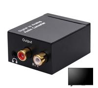 Convertisseur optique - Taux d'échantillonnage de 192 kHz + coque en zinc mat, amplificateur de convertisseur audio coaxial à fibre optique R/L, prise jack 3,5 mm, numérique | Système d'améli