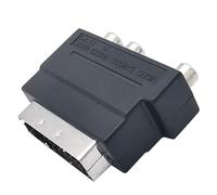 Convertisseur péritel vers 3RCA avec adaptateur 21 broches mâle vers femelle et bouton marche/arrêt