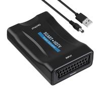 Convertisseur Péritel vers HDM, Adaptateur SCART vers HDTV avec Câble USB | Prise Peritel vers HDM 720p / 1080p Audio Vidéo HD, pour TV DVD Moniteur Projecteur STB VHS VCR PS1 PS2 PS3 Xbox Player