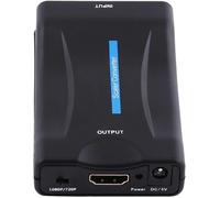 Convertisseur Péritel vers HDMI,Adaptateur De Convertisseur Audio-vidéo avec Câble d'alimentation USB,Compatible 720P 1080P,Prise en Charge de la Sortie 720p/1080P
