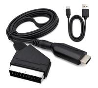 Convertisseur Péritel vers HDMI Adaptateur Peritel vers HDMI 1080p/720p | Vidéo Audio HD 720P/1080P Adaptateur avec USB Câble,D'entrée Péritel et Port de Sortie HDMI pour HDTV STB VHS Xbox Blu-ray